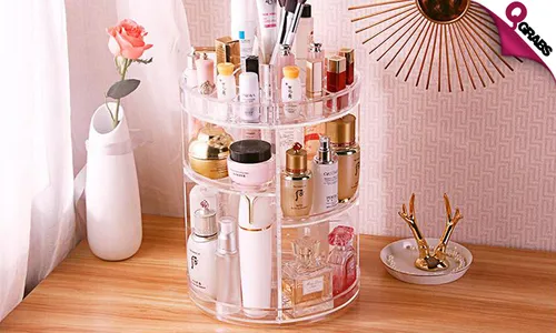 360-Degree Rotation Cosmetic Organizer!